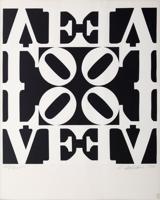 Robert Indiana BLACK AND WHITE LOVE Screenprint - Sold for $5,760 on 02-21-2026 (Lot 174).jpg